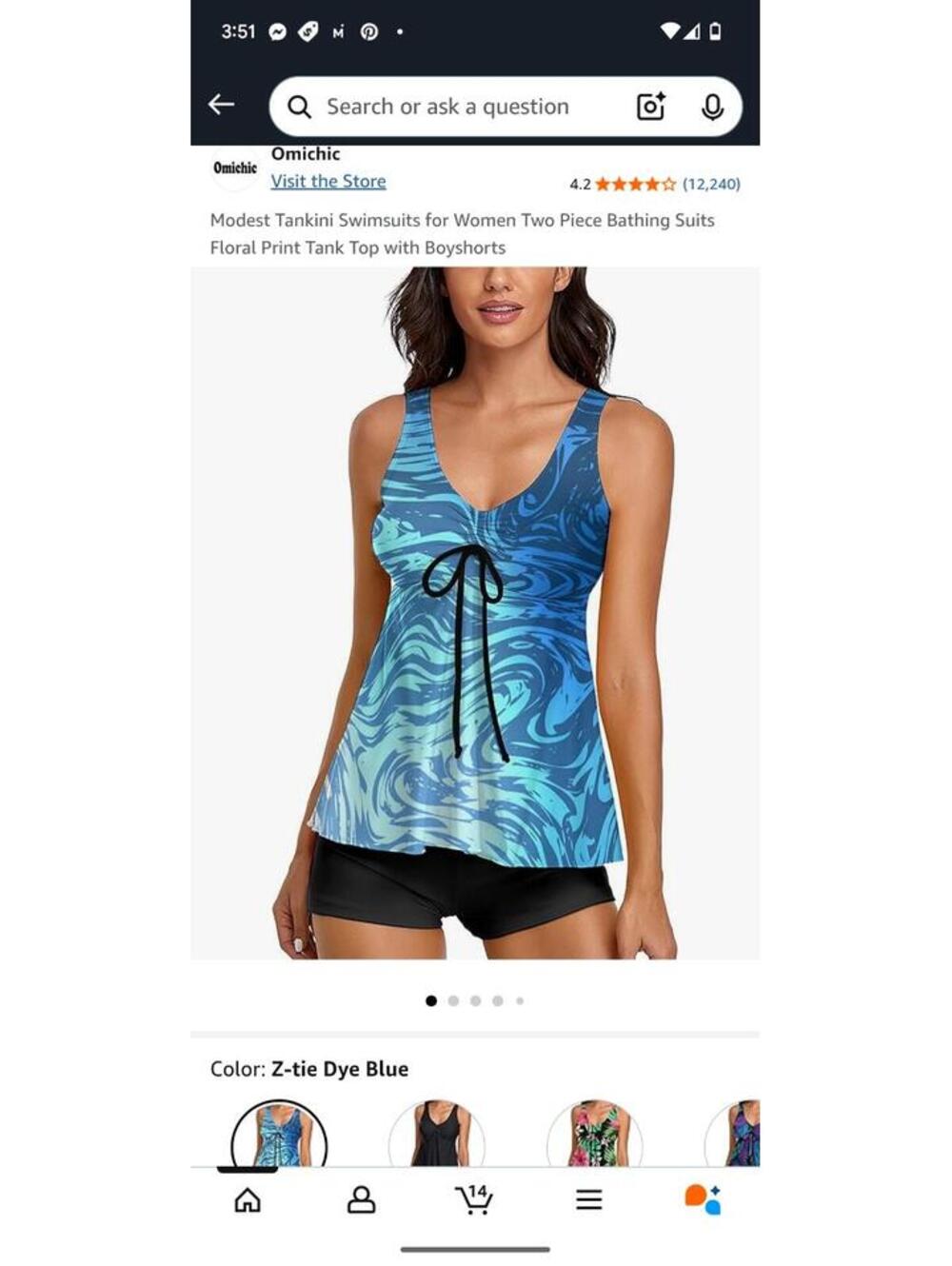 Modest Tankini Swimsuits for Women Two Piece Bathing Suits Floral Print Tank Top